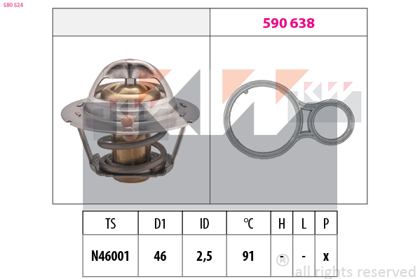 KW Termosztát+tömítés 580524_KW